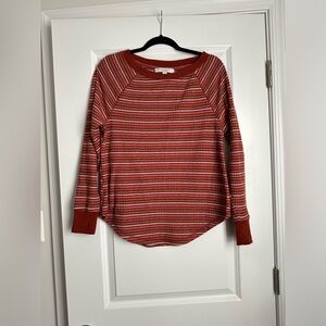 LOFT striped waffle knit Sz. L